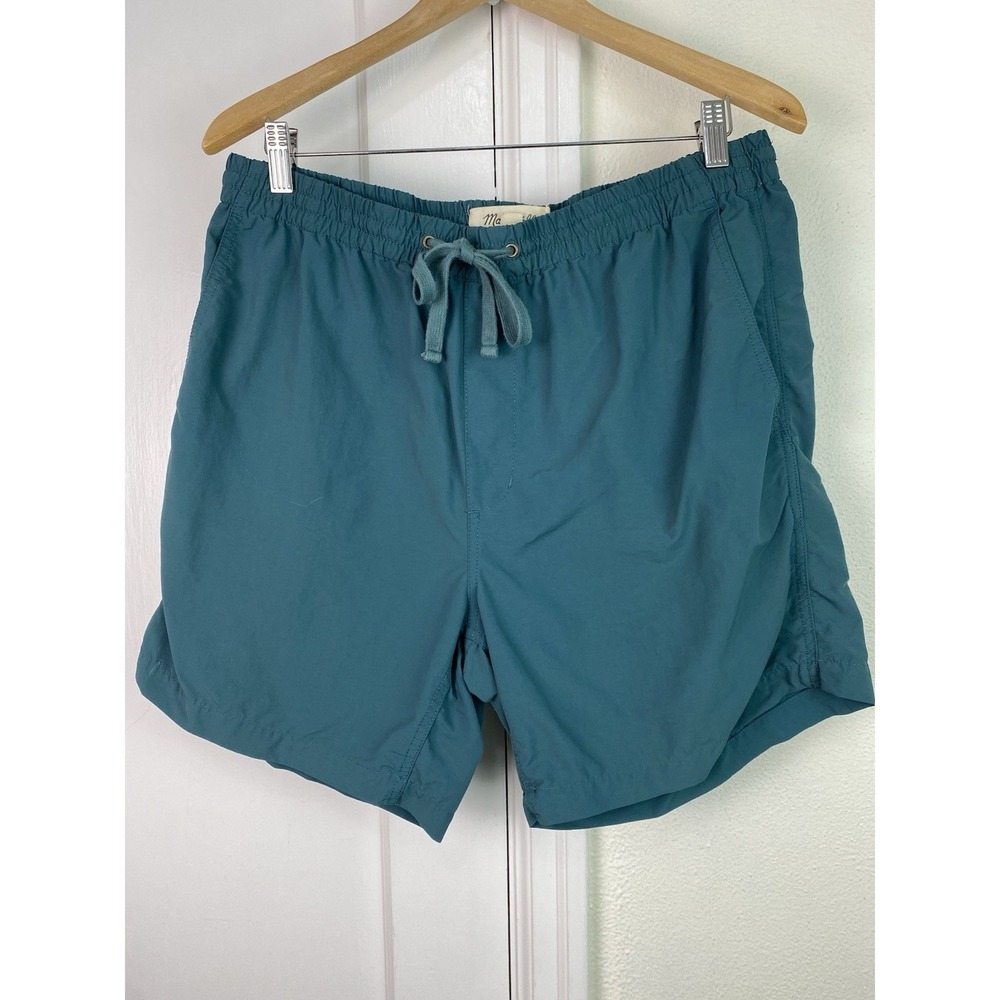 Madewell Men's L Teal Elastic Drawstring Waist Unlined Activewear Shorts